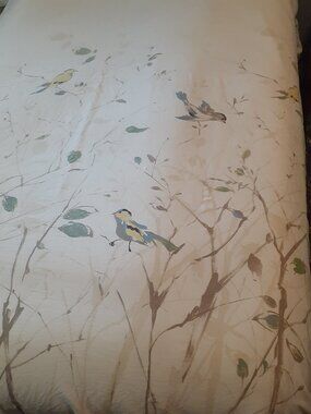 QE Home 100% Tencel Botanical Pattern / Bird Duvet Cover Twin Size